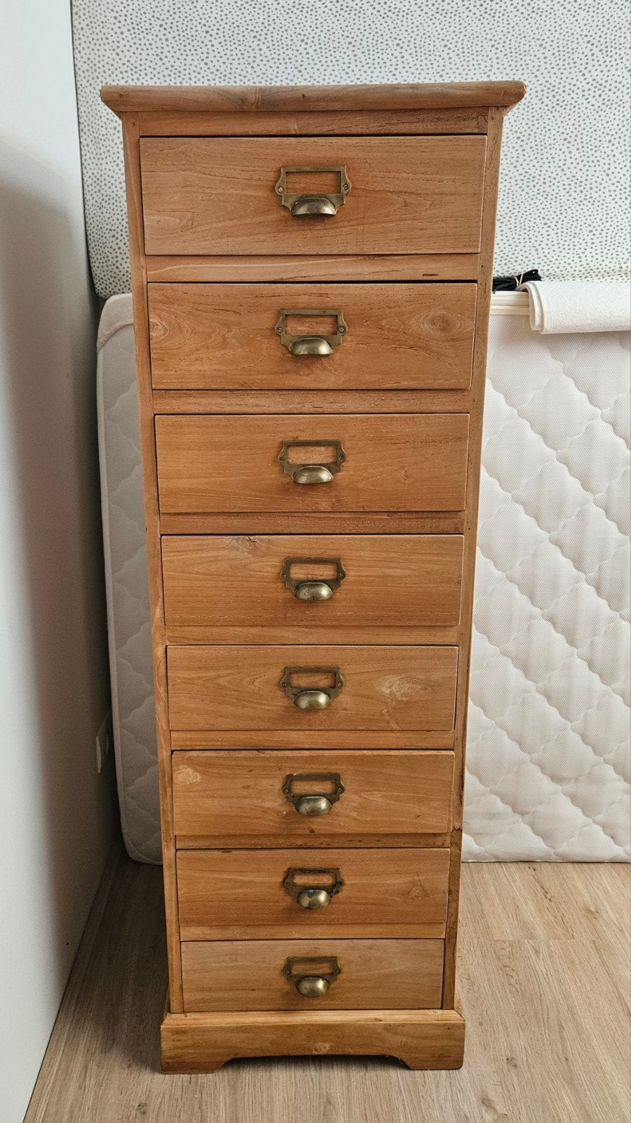 Vintage Teakhouten Ladenkastje met 8 Lades, Ophalen, Minder dan 50 cm, Gebruikt, 5 laden of meer