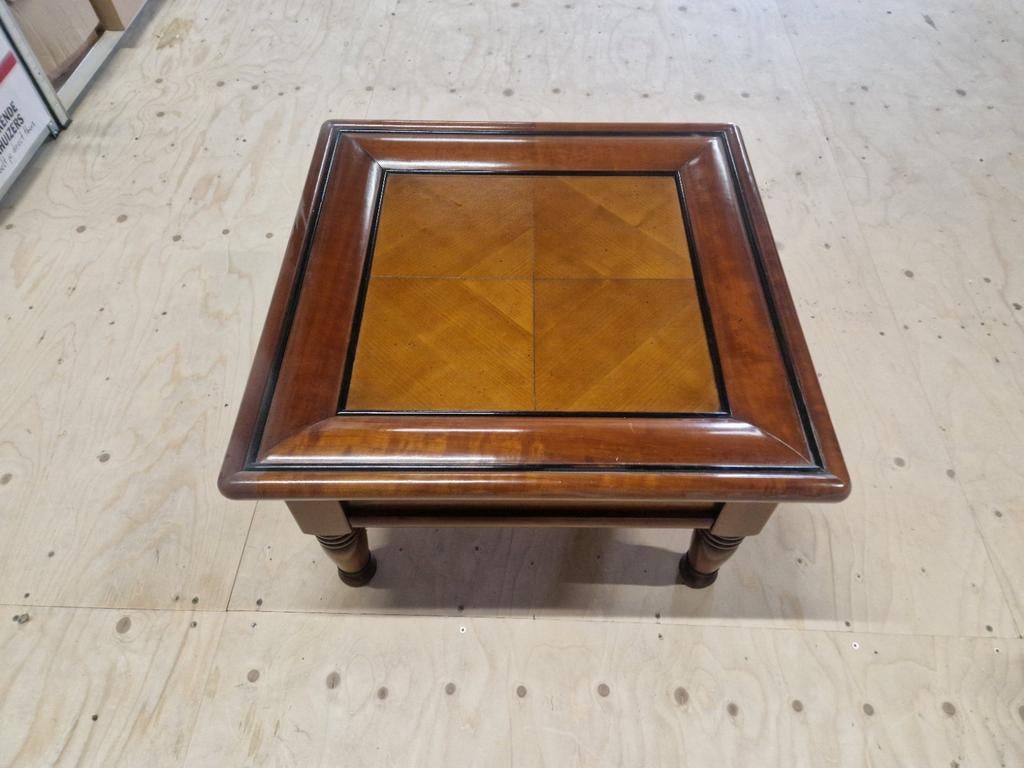Houten gelakte salontafel, Gebruikt, 50 tot 100 cm, Klassiek, Vierkant