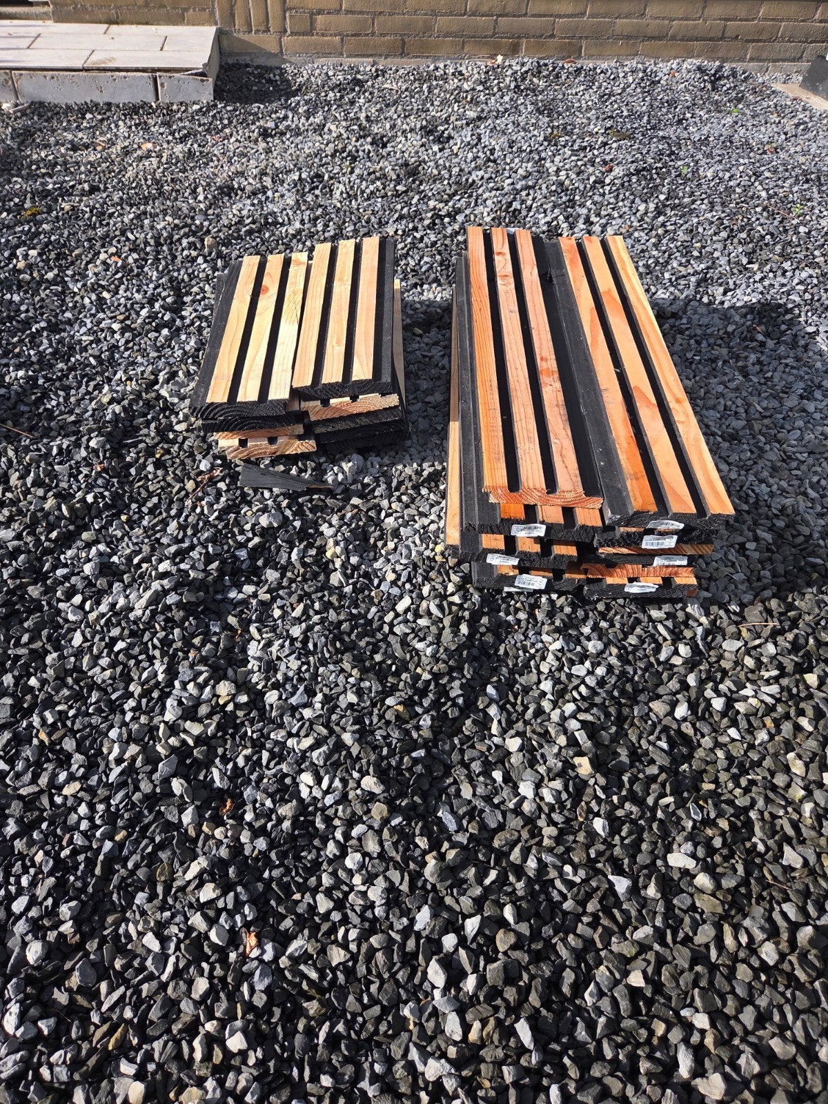 Douglas geschaafd triple profiel zwart/blank 2,5x14, Doe-het-zelf en Verbouw, Hout en Planken, Ophalen, 25 tot 50 mm, Zo goed als nieuw