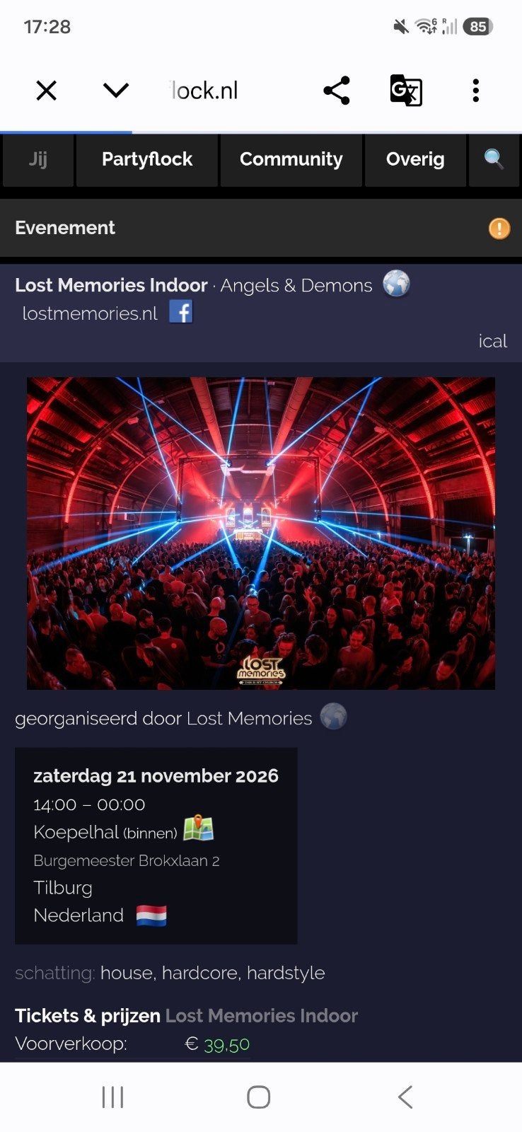 2 tickets lost memories, Tickets en Kaartjes, Concerten | House, Techno en Trance, Twee personen, November