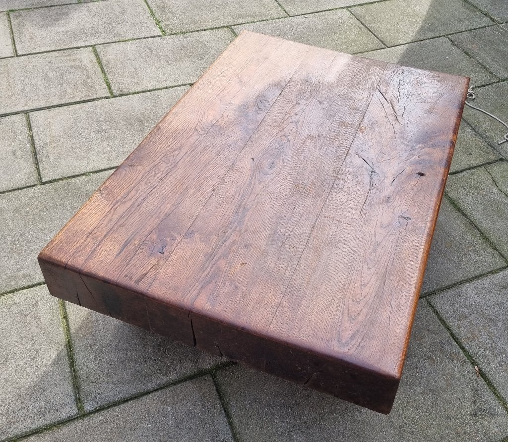 Set van 4 massief eiken stoelen gratis, Huis en Inrichting, Ophalen, Gebruikt, Bruin, Vier
