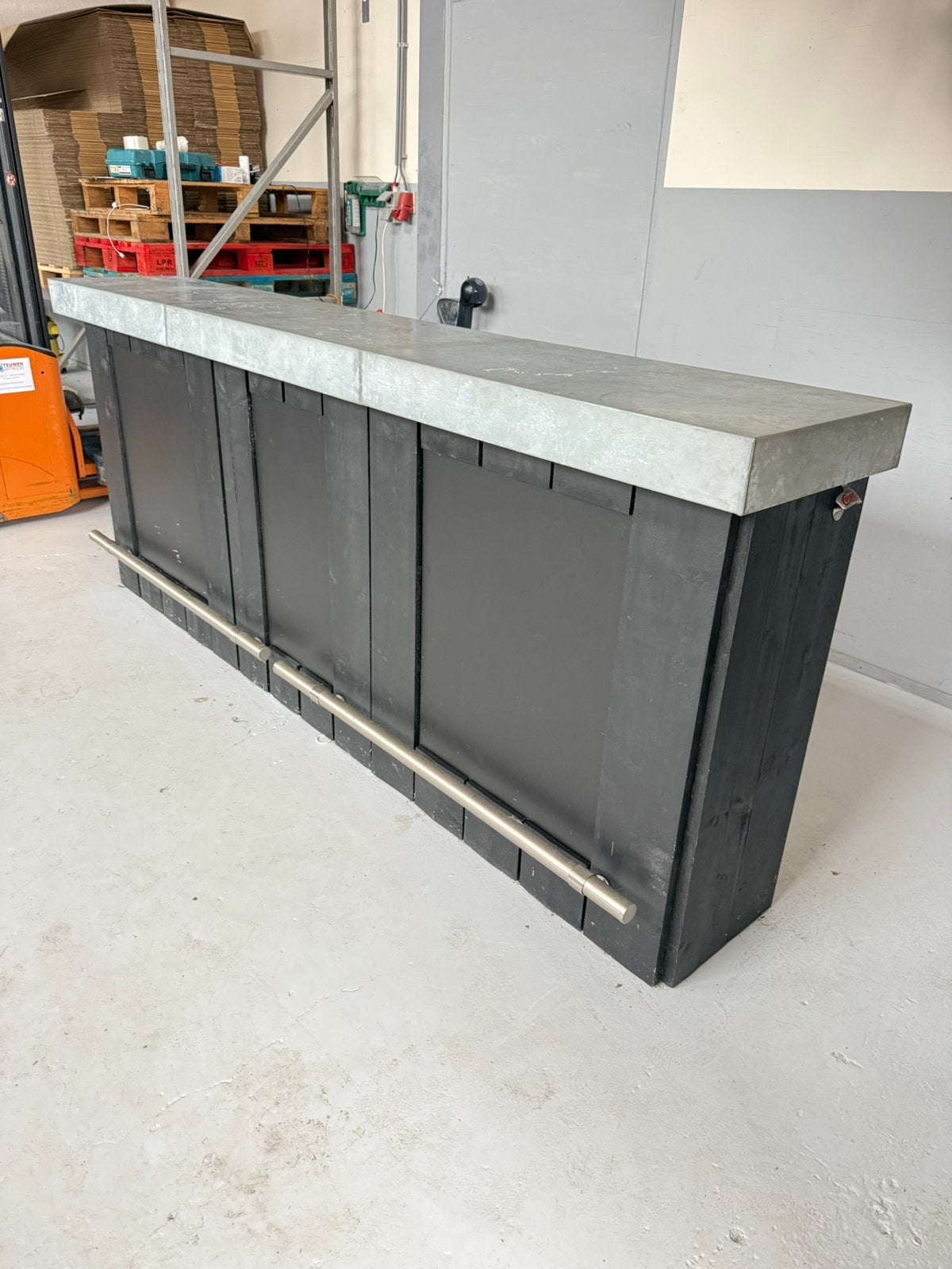 Bar steigerhout / metaal 295cm breed, Huis en Inrichting, Ophalen, Zo goed als nieuw