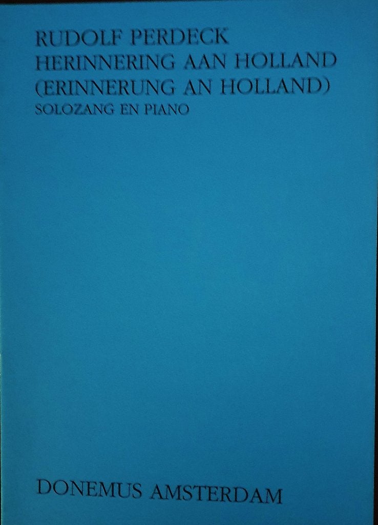 Bladmuziek / Herinnering aan Holland / Zang en Piano, Zang, Nieuw, Ophalen of Verzenden, Thema