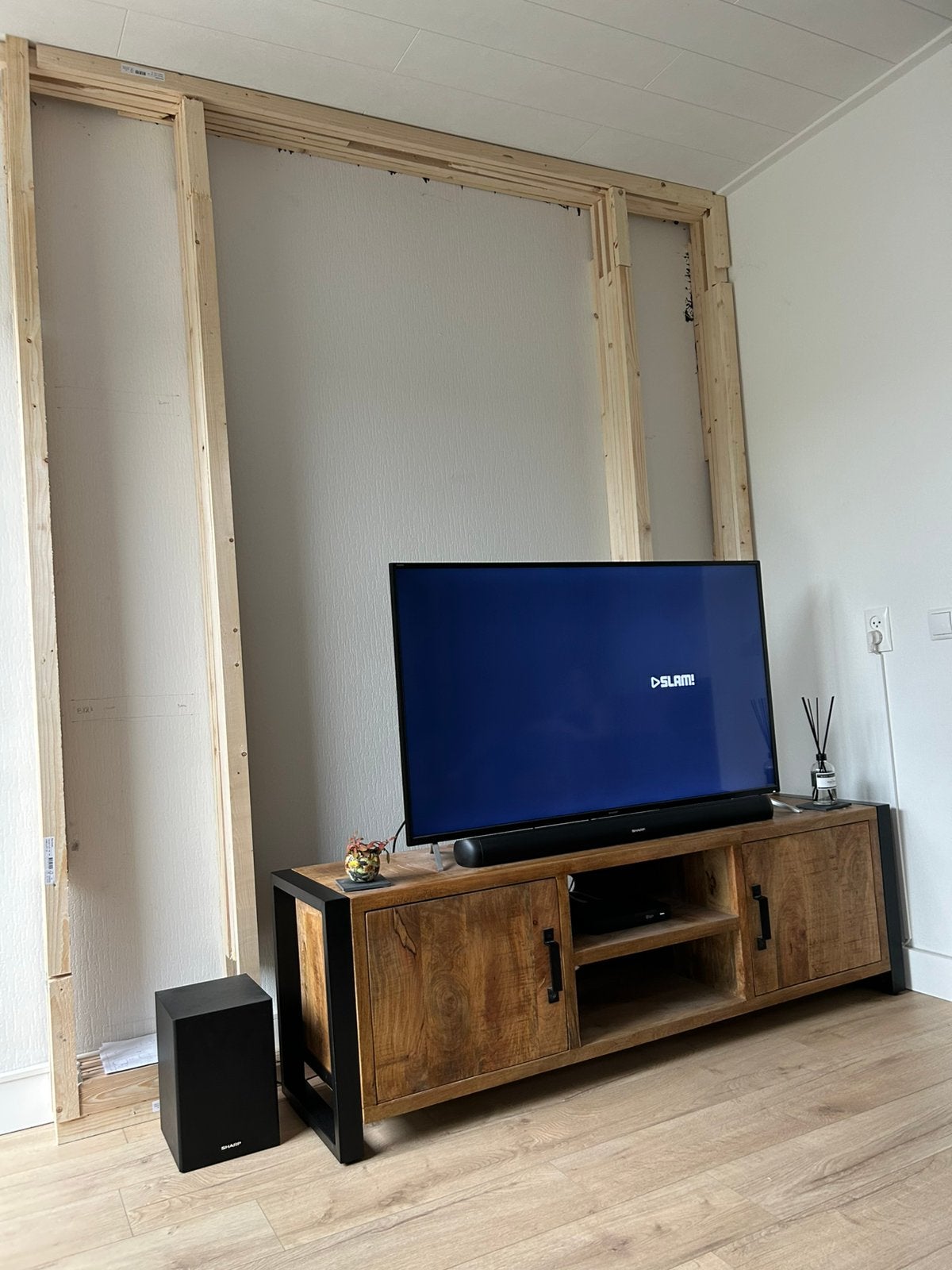 Tv dressoir mango hout, Ophalen, Zo goed als nieuw, 25 tot 50 cm, Minder dan 100 cm