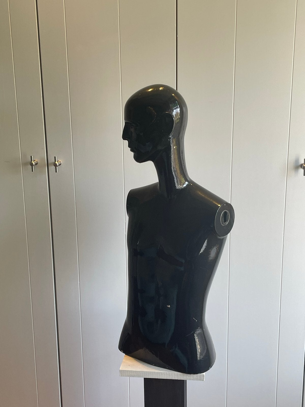 Vintage Zwart Torso Etalagepop met Hoofd, Antiek en Kunst, Ophalen of Verzenden