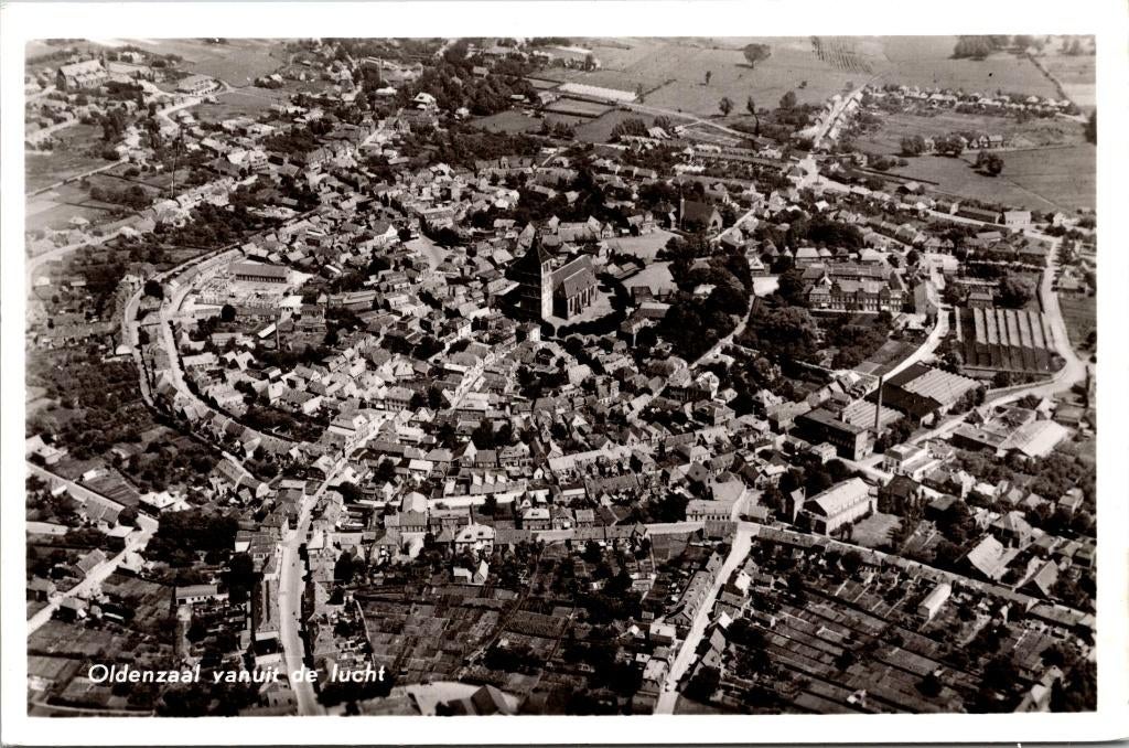 Oldenzaal vanuit de lucht (2x), Verzenden, 1960 tot 1980, Ongelopen, Overijssel