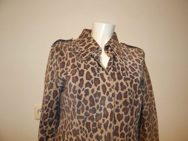 Dolce & Gabbana leren jasje vintage jaguar print vintage i44, Maat 38/40 (M), Dolce & Gabbana, Bruin, Verzenden