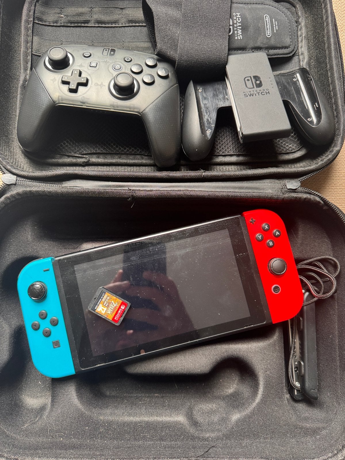 Nintendo Switch met extra controller en game, Ophalen, Switch Original, Met 3 controllers of meer, Gebruikt