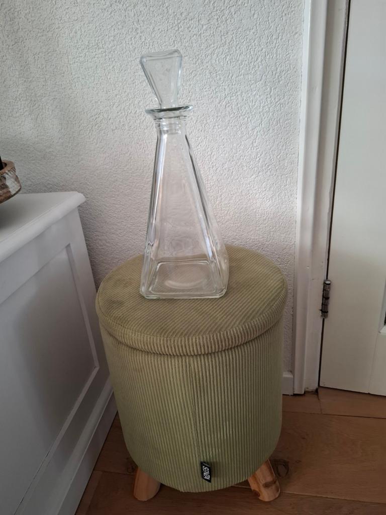 Glazen karaf met stop, Ophalen, Zo goed als nieuw, Glas, Modern