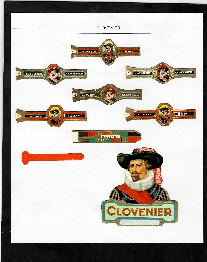 Clovenier   etiketje/ banden, Ophalen of Verzenden, Gebruikt, Sigarenbandjes
