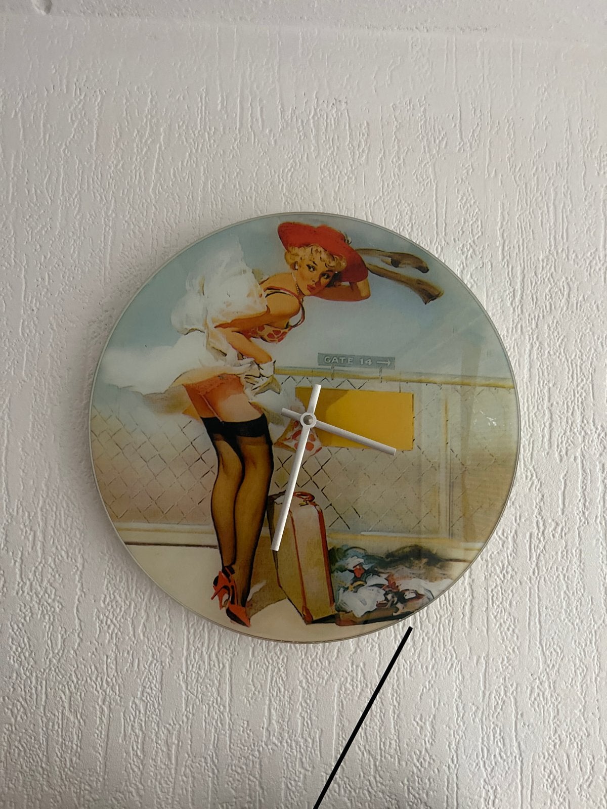 Wandklok Pin-up Girl, Ophalen, Analoog, Retro, Overige merken