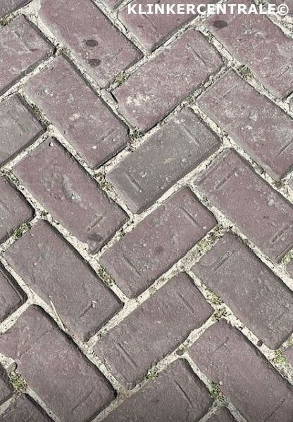 280m2 rood paars gemêleerd gebakken klinkers keiformaat stra