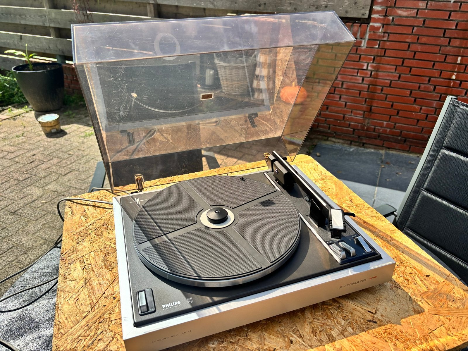 Philips Automatic 418 Platenspeler - Vintage Geluid, Philips, Gebruikt, Automatisch, Ophalen of Verzenden