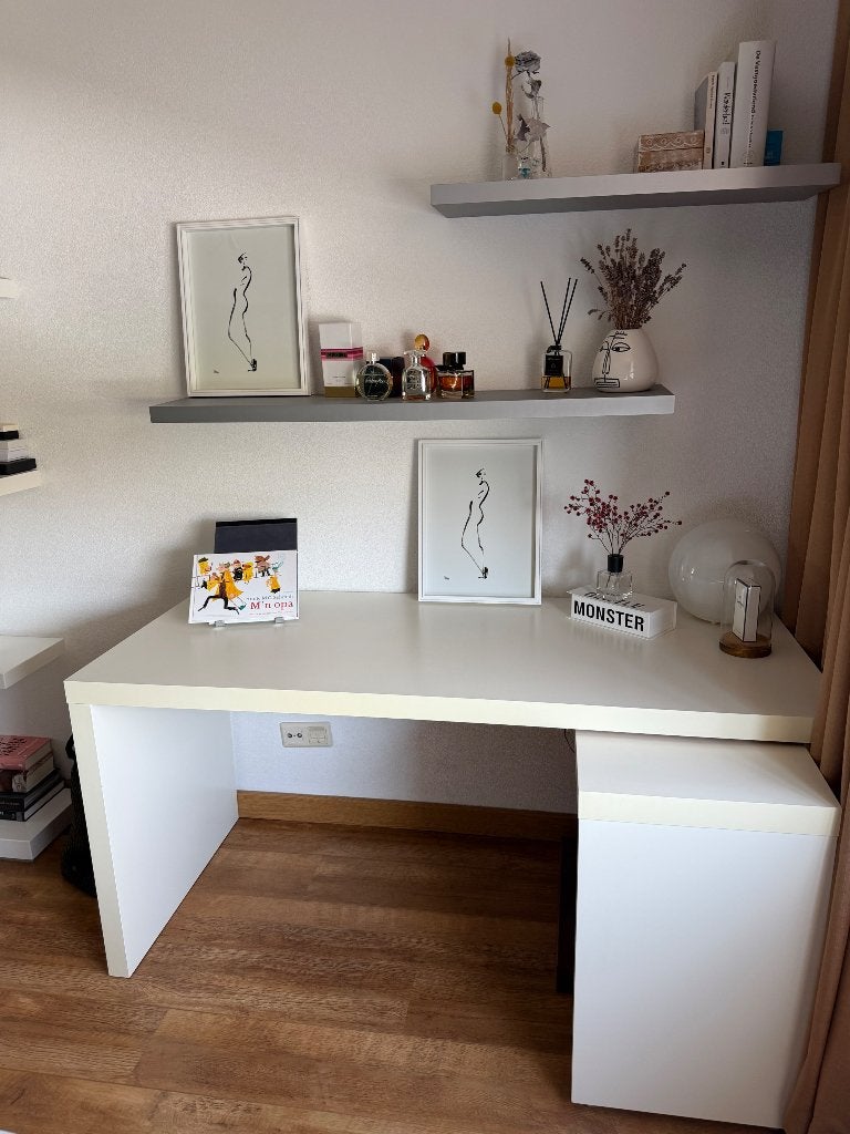 Ikea Malm bureau (wit), Ophalen, Gebruikt, IKEA