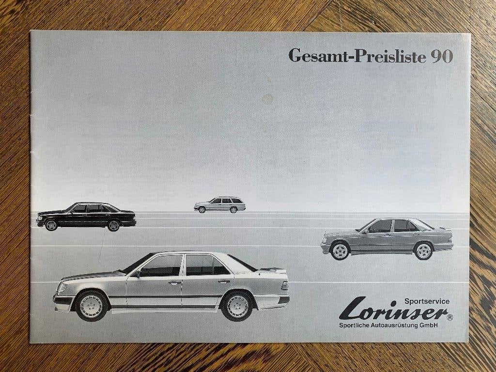Zeldzame prijslijst Mercedes-Benz Lorinser 1990 zgan, Lorinser, Nieuw, Mercedes, Ophalen of Verzenden