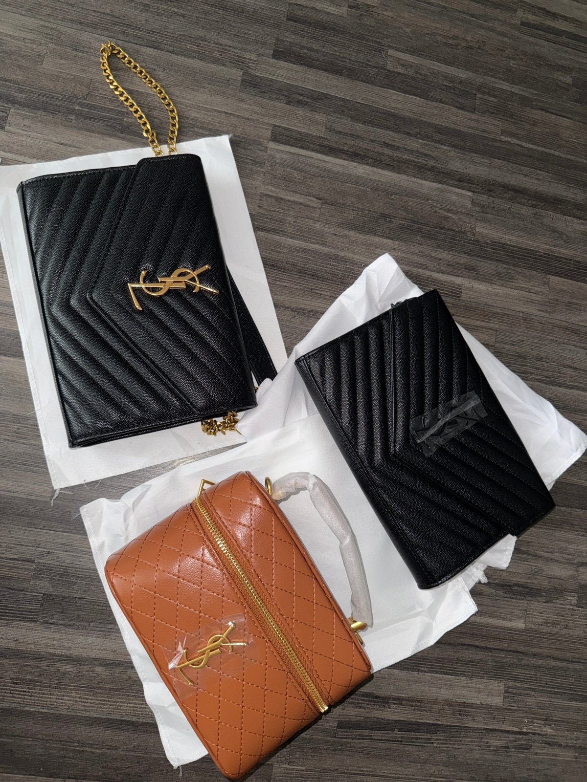 Ysl vanity bag - Ysl Cassandre chain wallet bag, Ophalen of Verzenden, Nieuw, Zwart