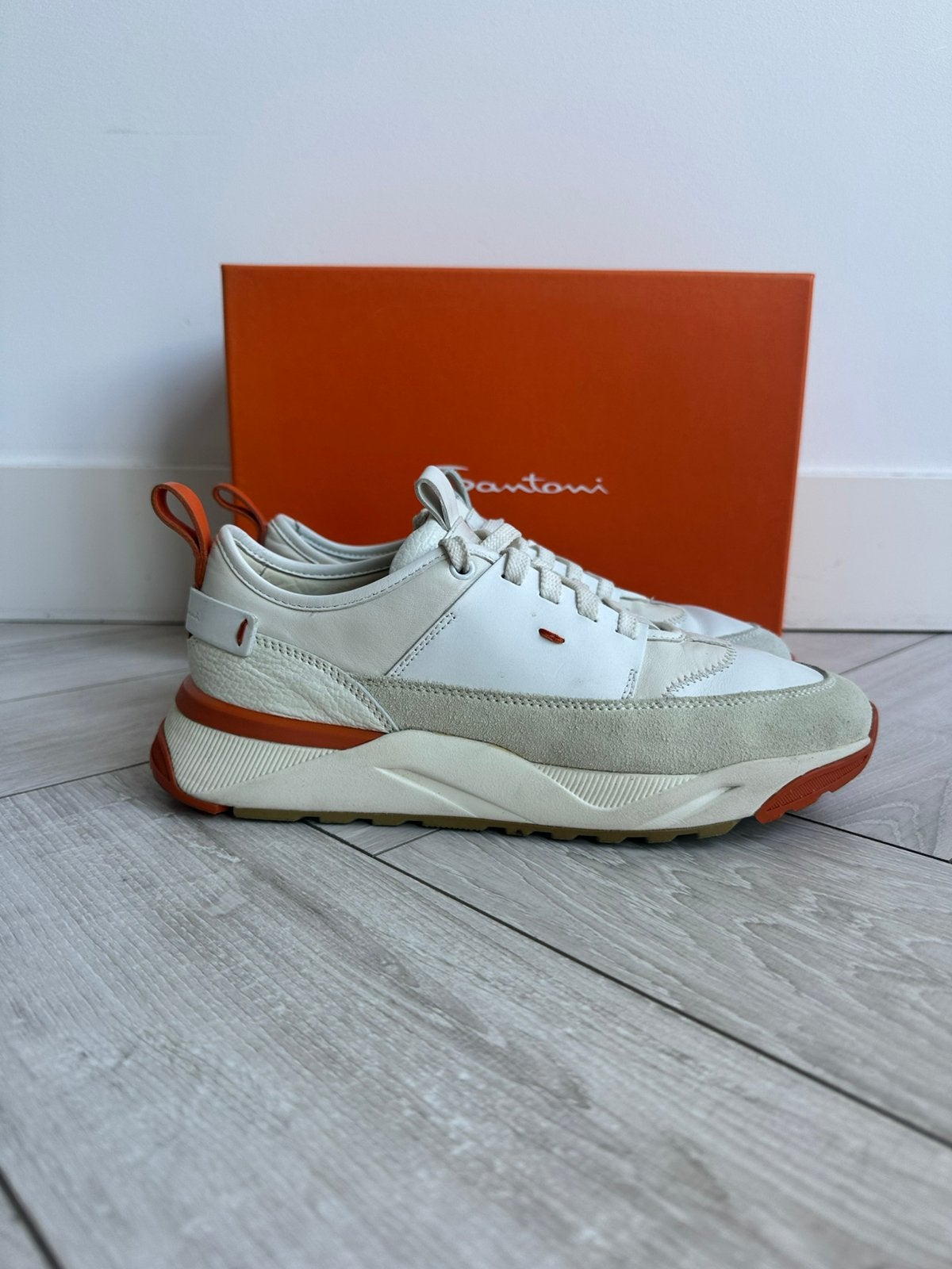 SANTONİ SNEAKERS İNNOVA BY SANTONİ, maat 5 (UK), Wit, Ophalen of Verzenden, Sneakers of Gympen, Zo goed als nieuw