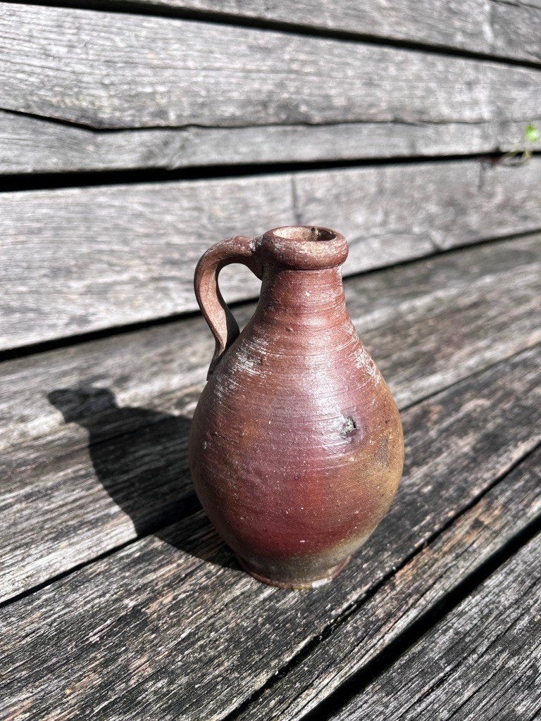Bodemvondst klein Steengoed oliekruikje Frechen (D.) om 1700, Ophalen