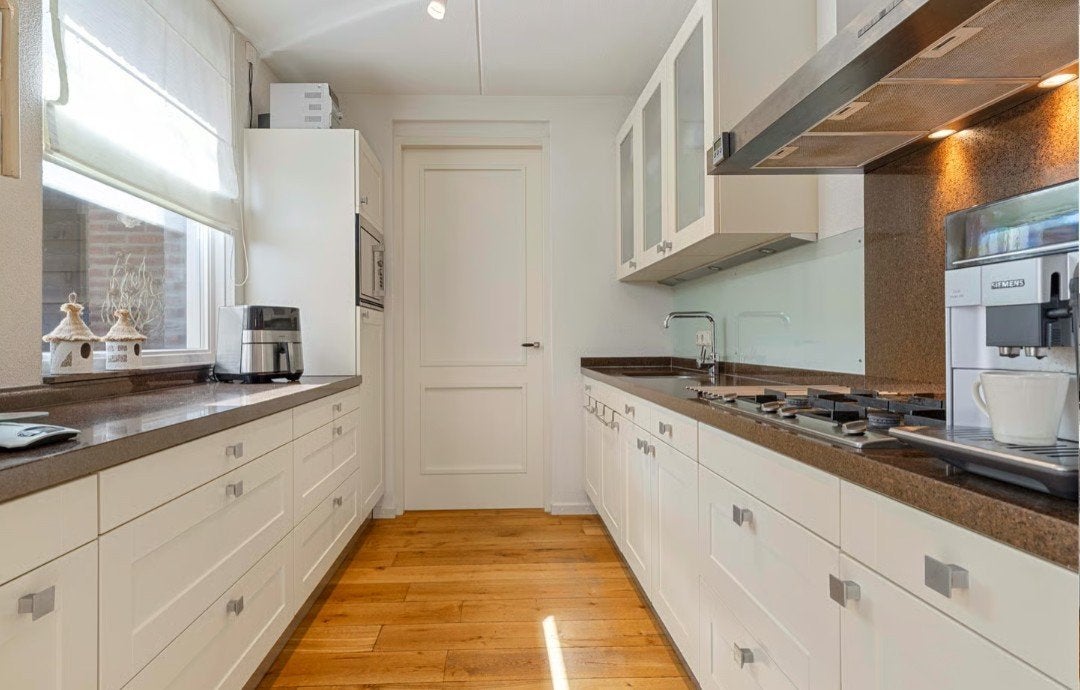 Parallel keuken met granieten aanrechtblad in goede staat!, Ophalen, Gebruikt, Graniet of Steen, Hoekkeuken