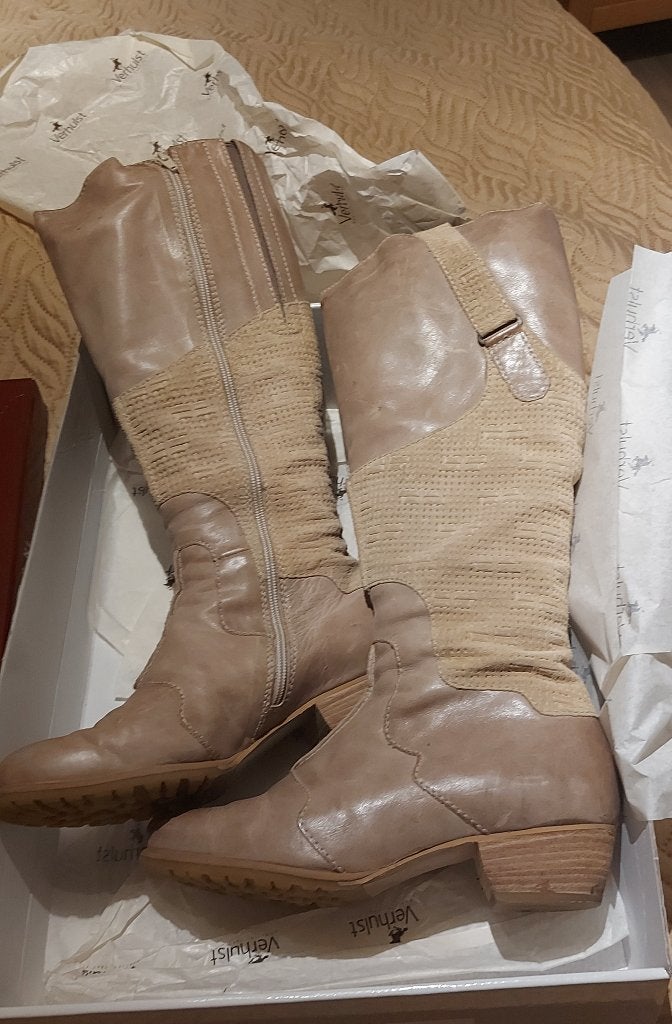 4 paar prachtige lederen laarzen € 75,--  samen, Hoge laarzen, Ophalen of Verzenden, Zo goed als nieuw, Overige kleuren
