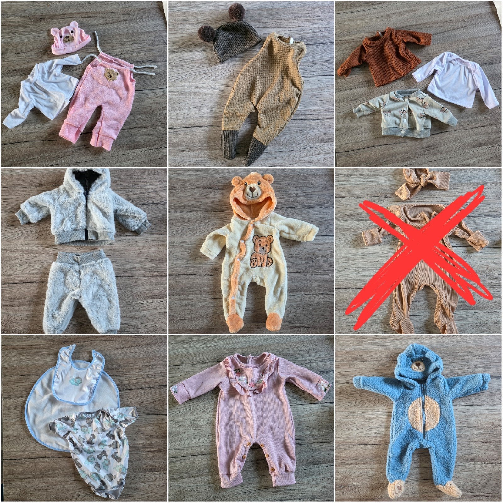 16 items | 8x outfit voor reborn baby pop  50-55cm, Ophalen of Verzenden, Nieuw, Kleertjes