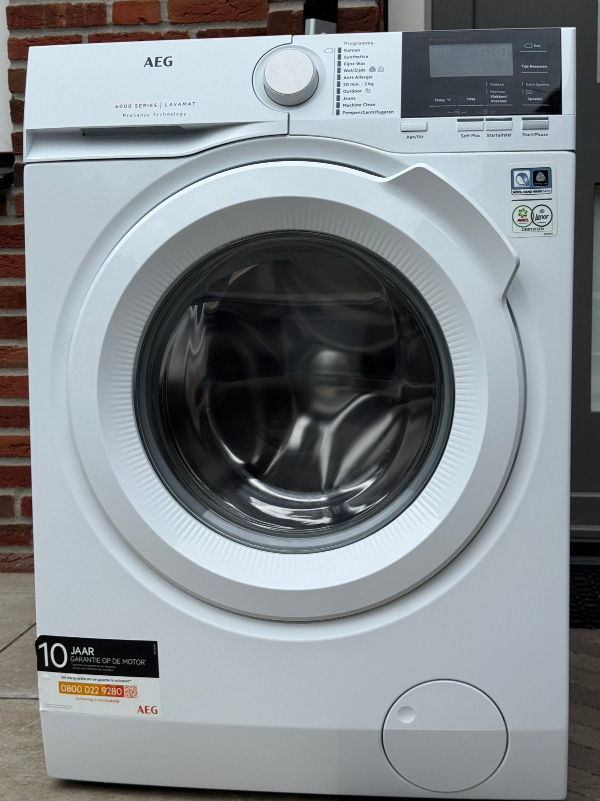 AEG  6000 Series  Wasmachine 8KG, Witgoed en Apparatuur, Ophalen, Gebruikt, Voorlader, 85 tot 90 cm