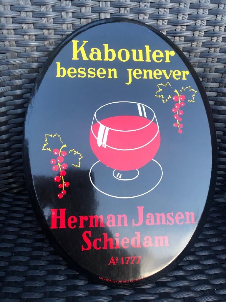 Origineel Glacoide KABOUTER bessen jenever bord. Rob Otten., Ophalen of Verzenden, Gebruikt, Reclamebord