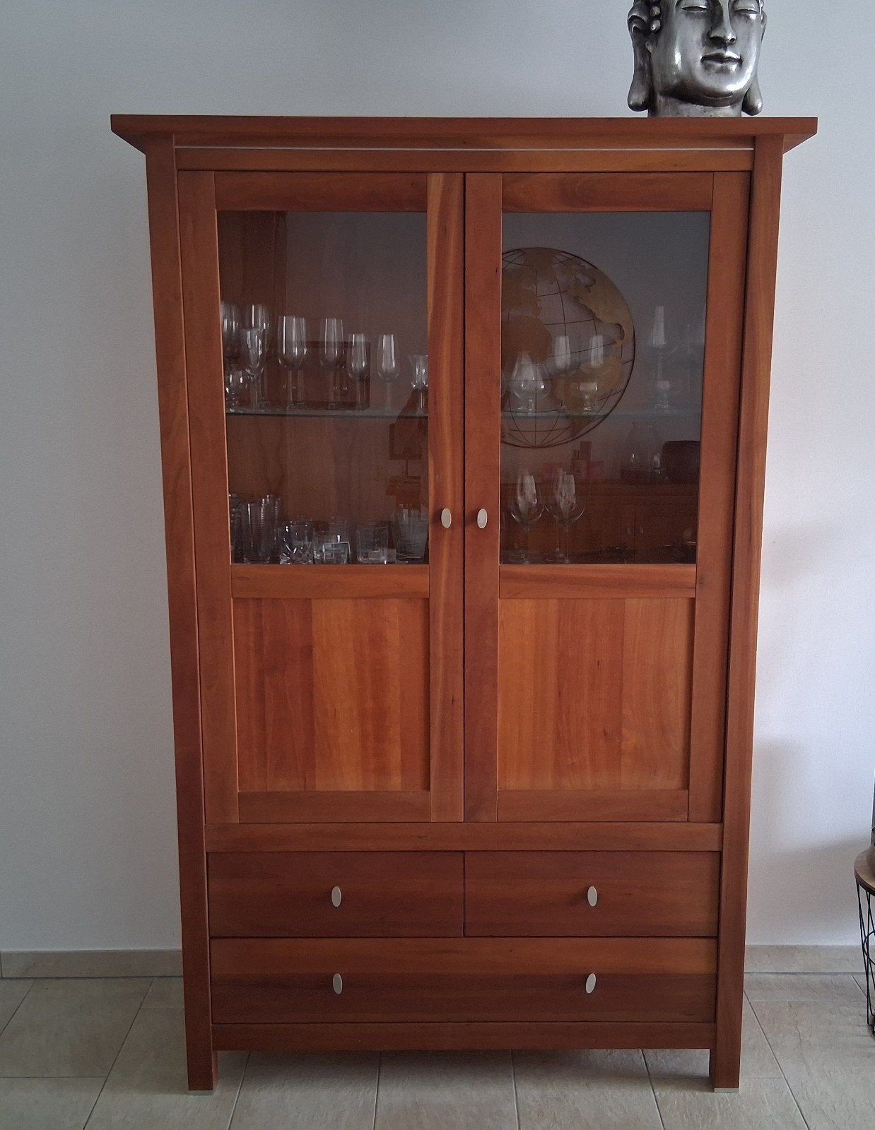 goeduitziende kersenhoute servieskast 130x200x200, Ophalen, Gebruikt, 25 tot 50 cm