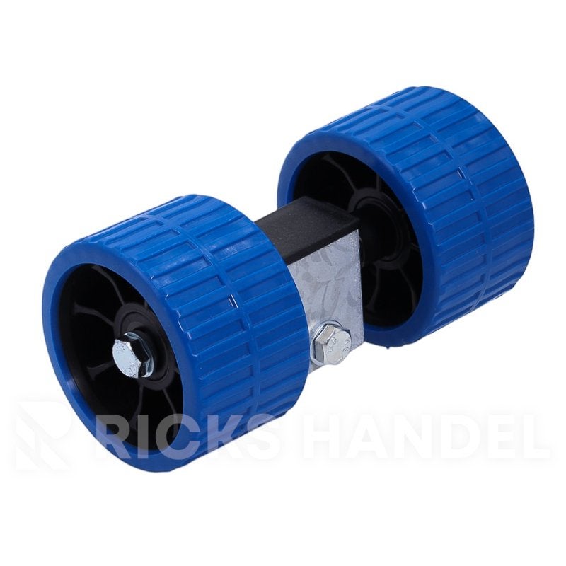 Rollenset 2 kunststof PE rollen 74x120 mm blauw/zwart, Overige typen, Nieuw, Ricks Handelsonderneming, Ophalen of Verzenden