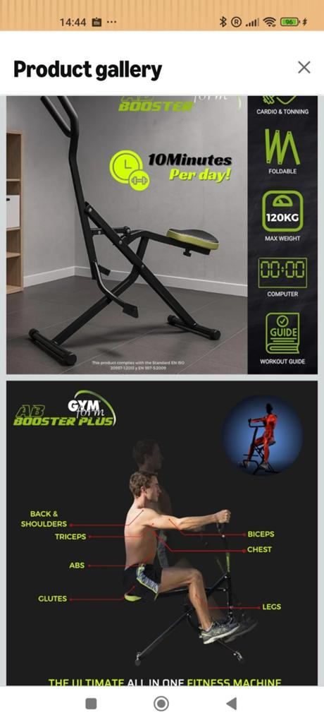 Ab Booster Plus (opvouwbaar), Ophalen, Zo goed als nieuw, Hometrainer