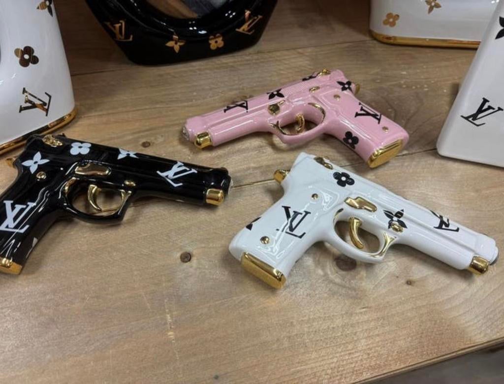 Capodimonte sierpistolen met 24kt goud en Swarovski stenen, Ophalen of Verzenden