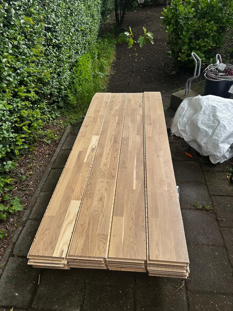 68m2 Barlinek Oak Gentle multiplank, Gebruikt, 50 tot 75 m², Ophalen, Parket