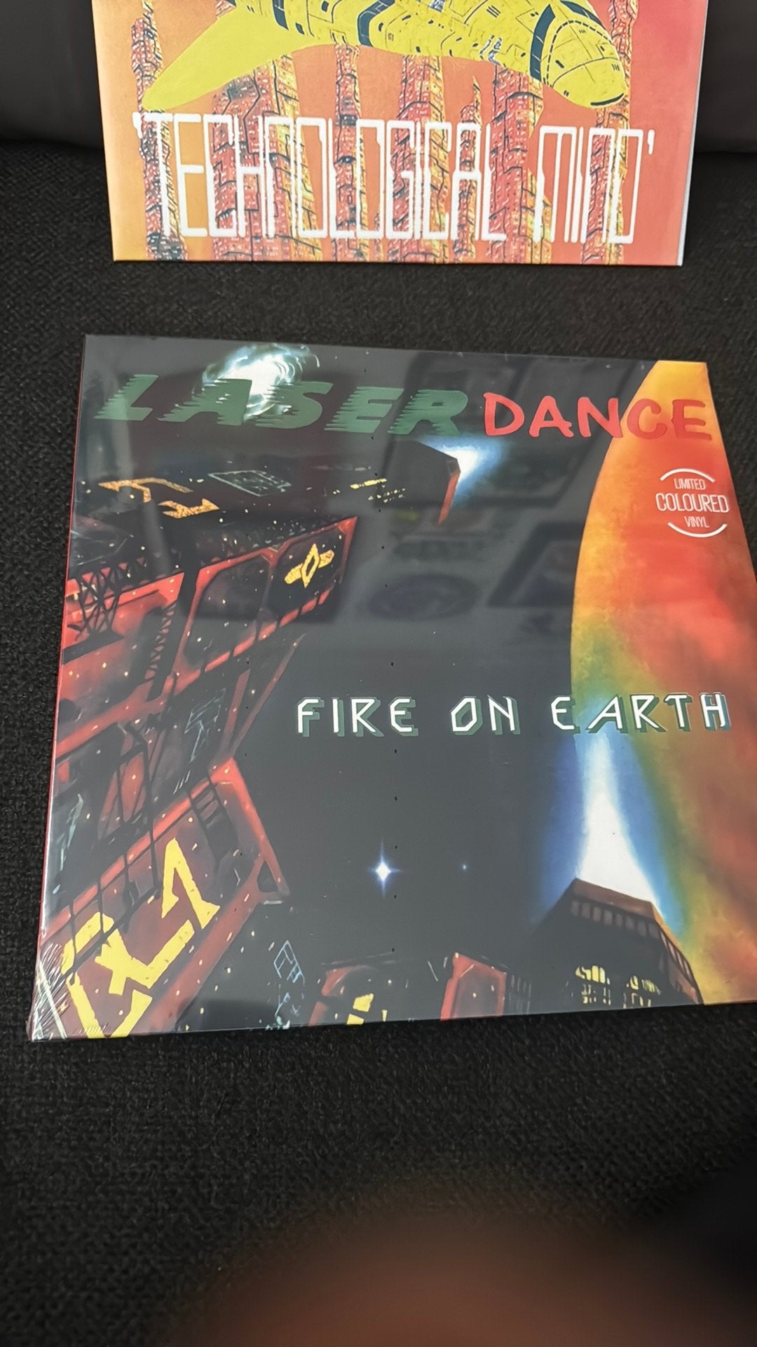 Laserdance Fire on Earth album Limited Color vinyl, Ophalen of Verzenden, Zo goed als nieuw, 12 inch