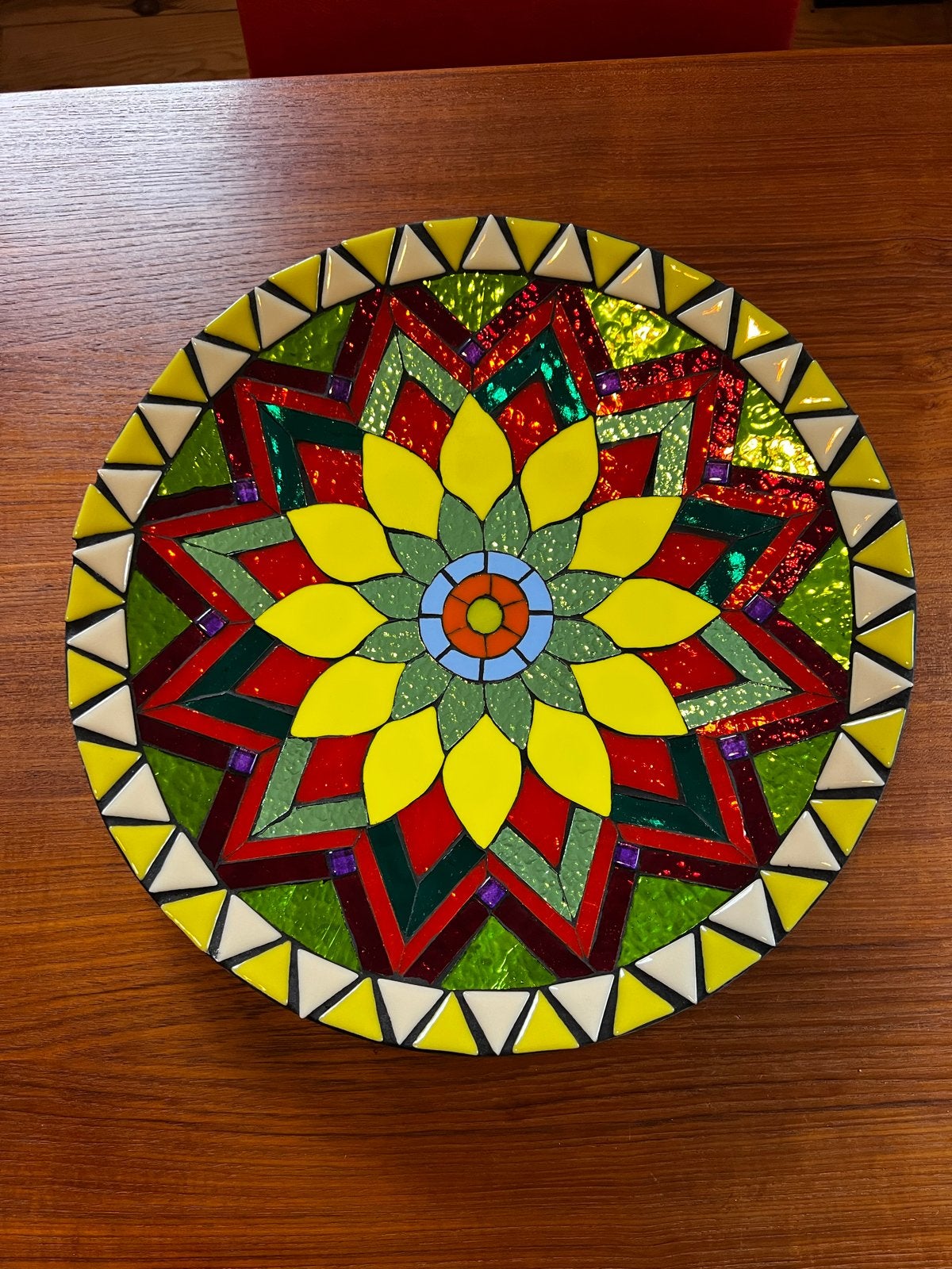 Handgemaakte Mozaïek Schaal - 45cm - Kleurrijk Design, Ophalen of Verzenden, Nieuw