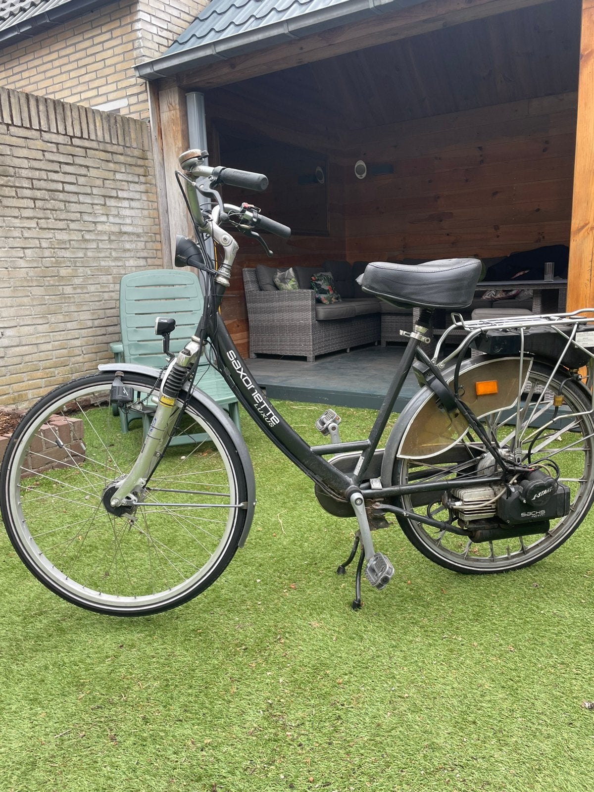 Spartamet saxonette snorfiets  op kenteken, Fietsen en Brommers, Fietsen | Dames | Moederfietsen, Ophalen of Verzenden, 2 zitjes