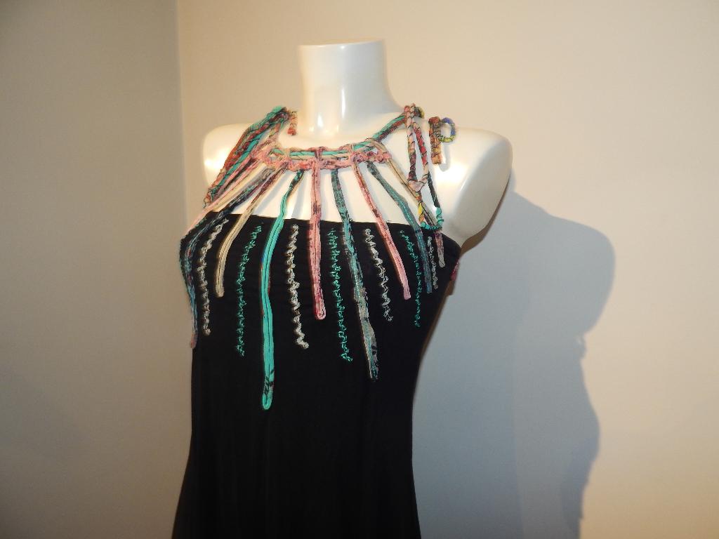 save the queen stretch jurk halter kleurrijke koortjes apart, Verzenden, Zwart, Maat 42/44 (L), Save the Queen