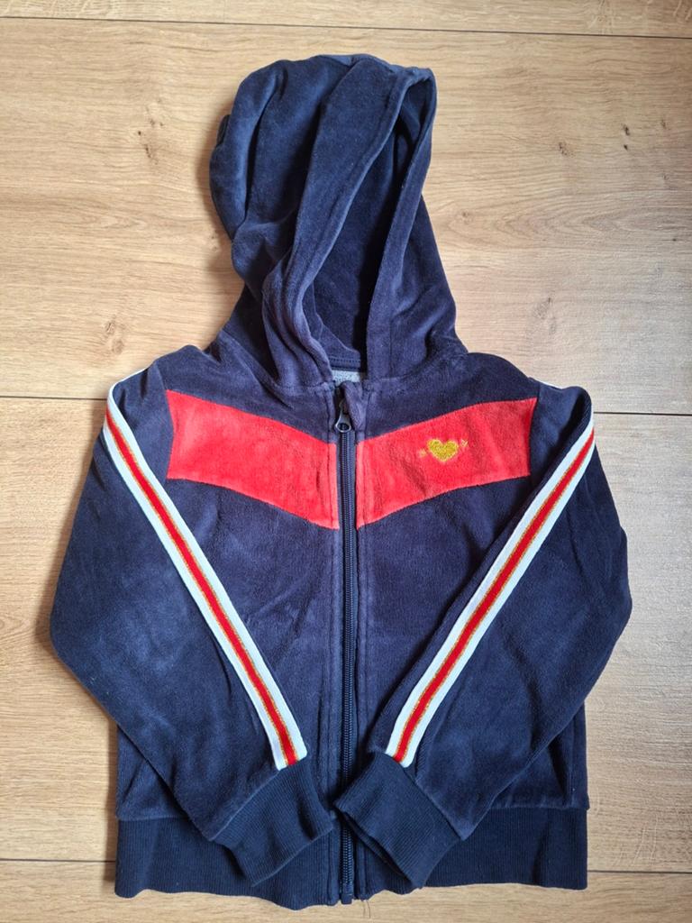 Vest rood, blauw maat 116, Ophalen, Zo goed als nieuw, Jongen, Trui of Vest