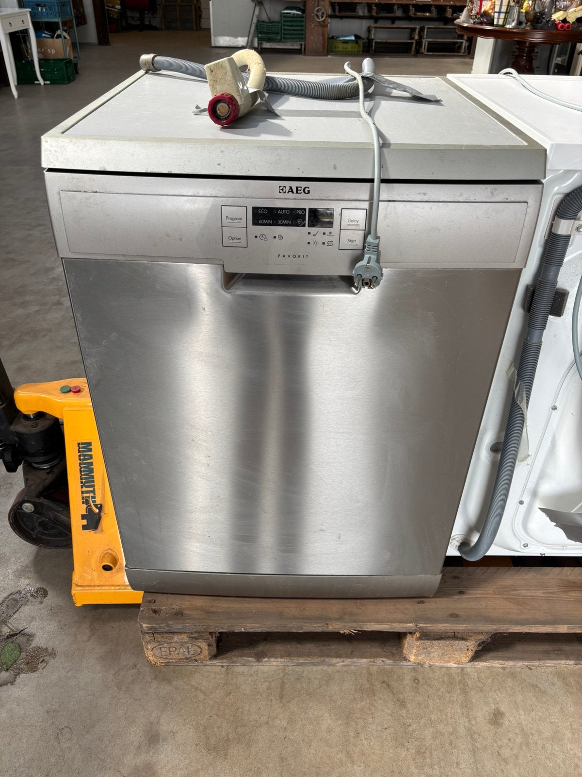 AEG vaatwasser grijs, Witgoed en Apparatuur, Vaatwasmachines, Ophalen, Gebruikt, Minder dan 85 cm, 45 tot 60 cm