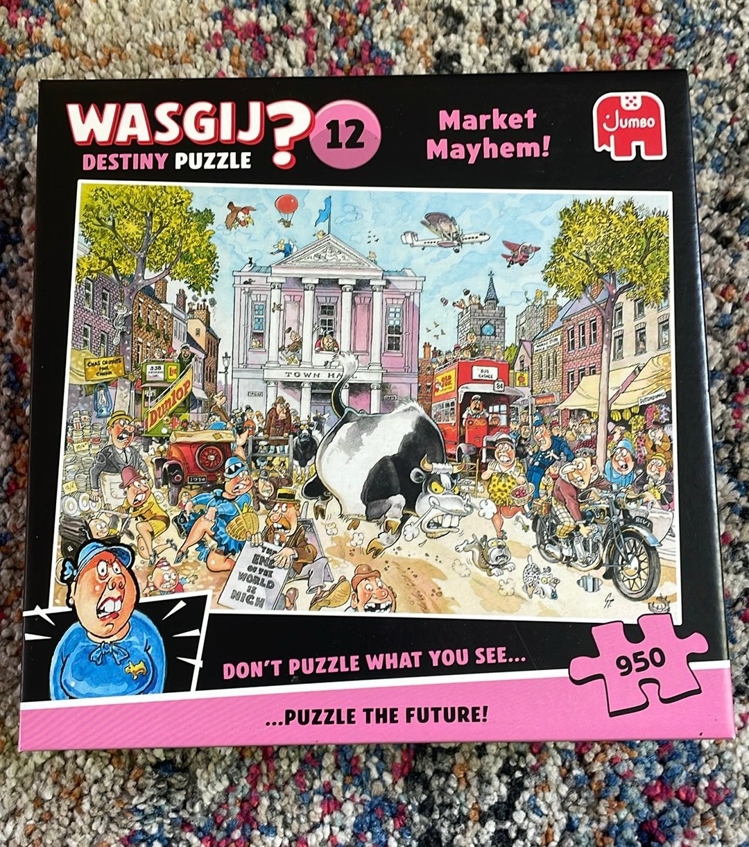 Wasgij puzzel Market Mayhem 950 stukjes, Ophalen of Verzenden, 500 t/m 1500 stukjes, Zo goed als nieuw