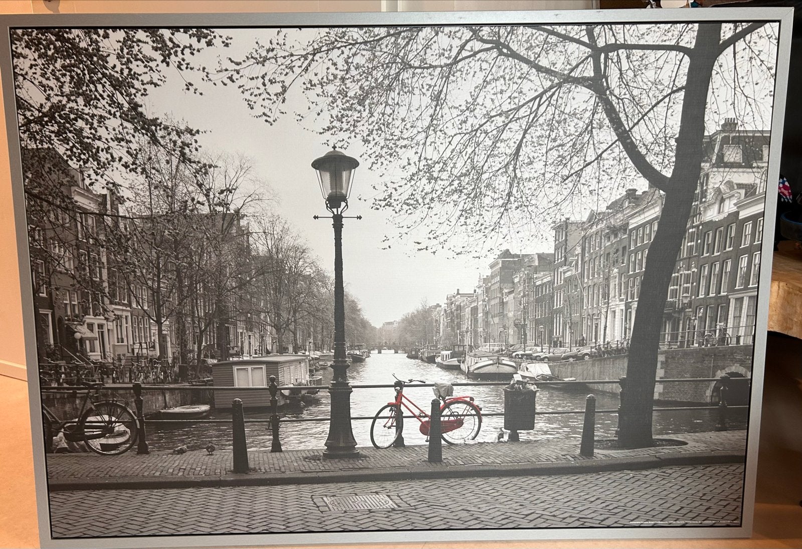 IKEA Viltshult: Amsterdamse Gracht met Rode Fiets, Ophalen, 125 cm of meer, 75 – 100, Print