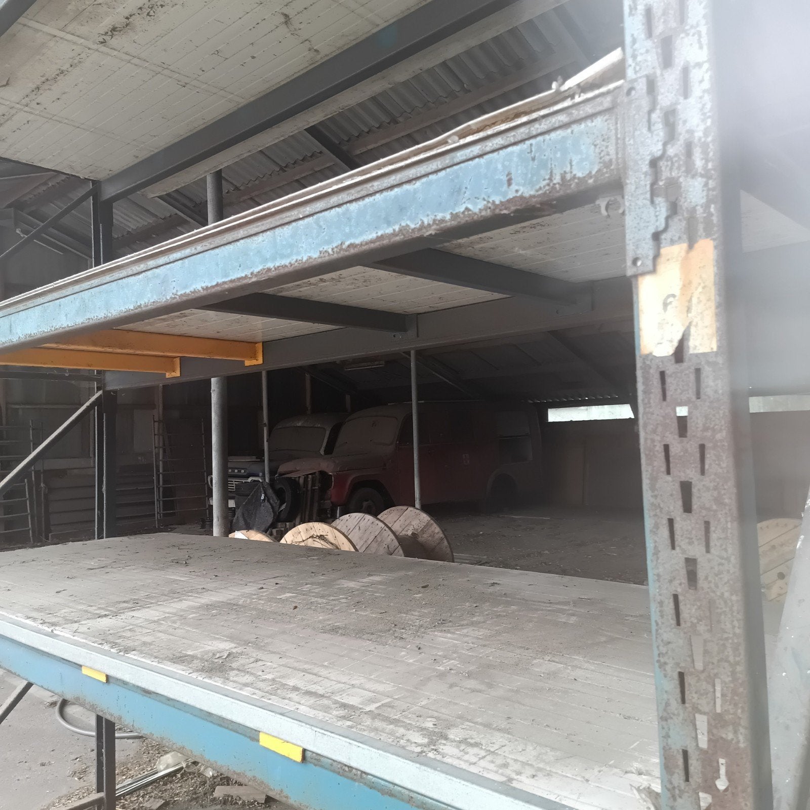Palletstelling zwaar 1 vak blauw 3 niveaus, Ophalen
