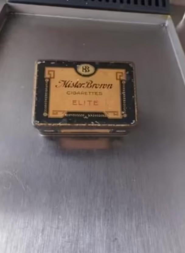 Art deco sigarenblik(je)- Mister Brown cigarettes Elite, Ophalen of Verzenden, Gebruikt, Overige, Overige merken