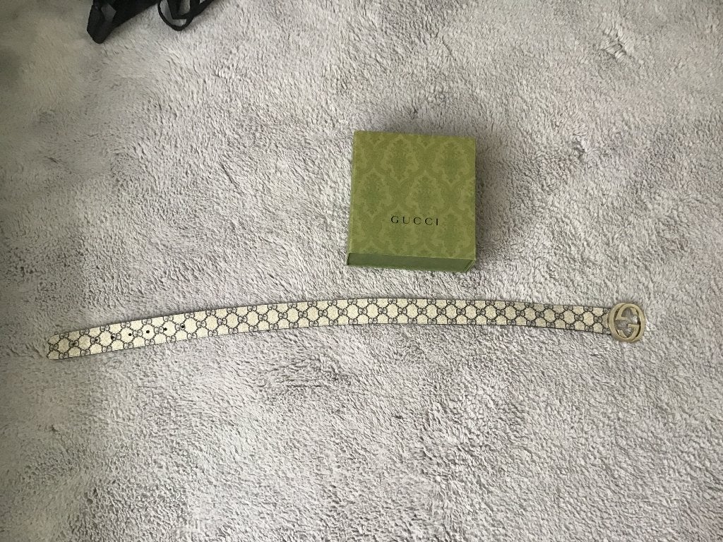 Gucci riem, Bruin, Echt leder, Minder dan 95 cm, Ophalen of Verzenden