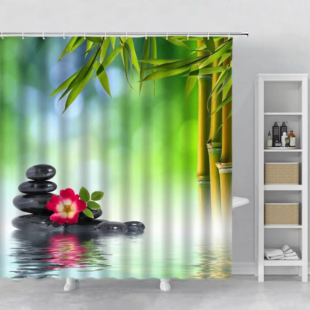 Bamboe Spa Douchegordijn 2 / Relax Zen Tuin, Verzenden, Nieuw, Overige kleuren