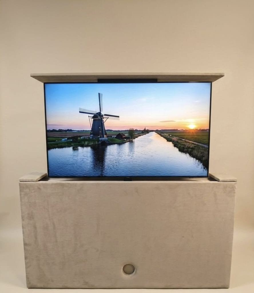 Voetbord met tv lift tot 55 inch *nieuw* €850,-, Philips, LED, 50 Hz, Nieuw