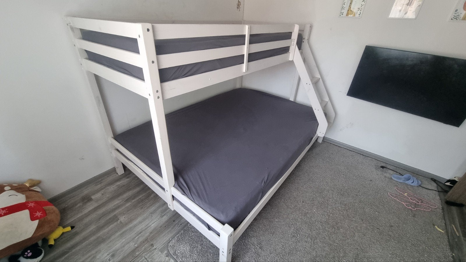 Stevig houten stapelbed inclusief 2 matrassen, Ophalen, Gebruikt, 160 tot 180 cm, Tweepersoons