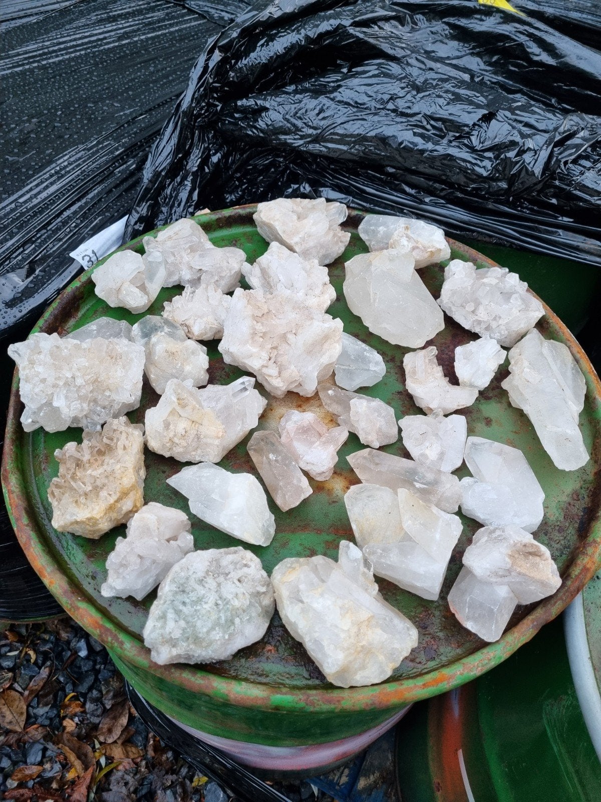 500 kg Bergkristal clusters, Ophalen, Mineraal