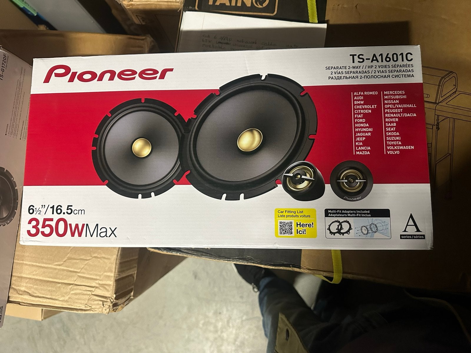 Pioneer TS-A1601C 6.5" 350W Max 2-weg autospeakers, Ophalen of Verzenden, Nieuw