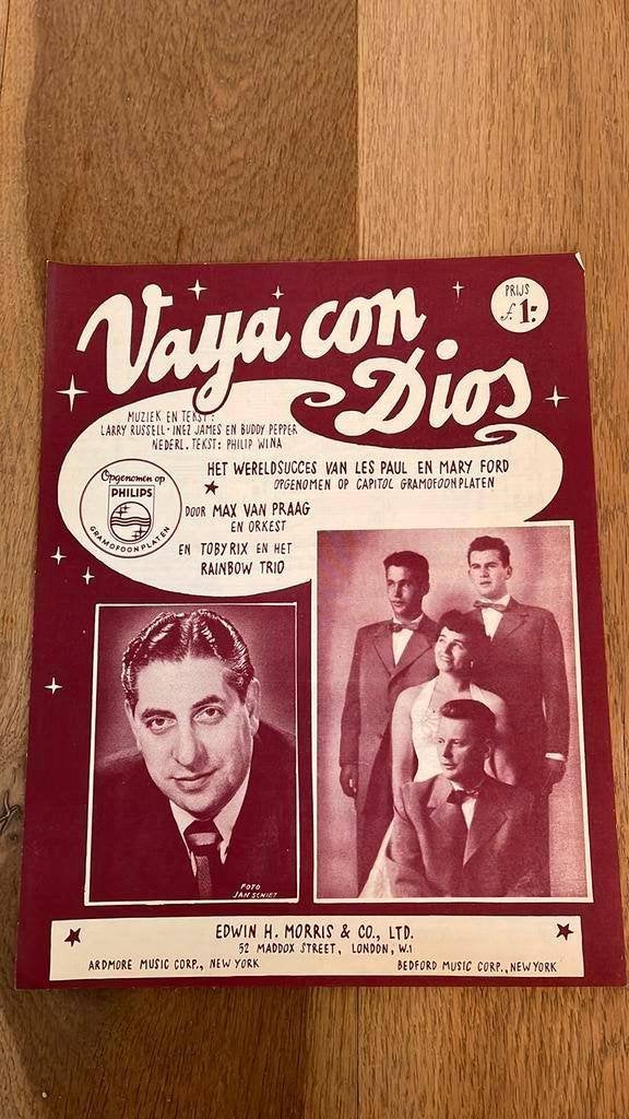 Vaya Con Dios bladmuziek voor piano Larry Russel/ Inez James, Gebruikt, Klassiek, Ophalen of Verzenden, Artiest of Componist