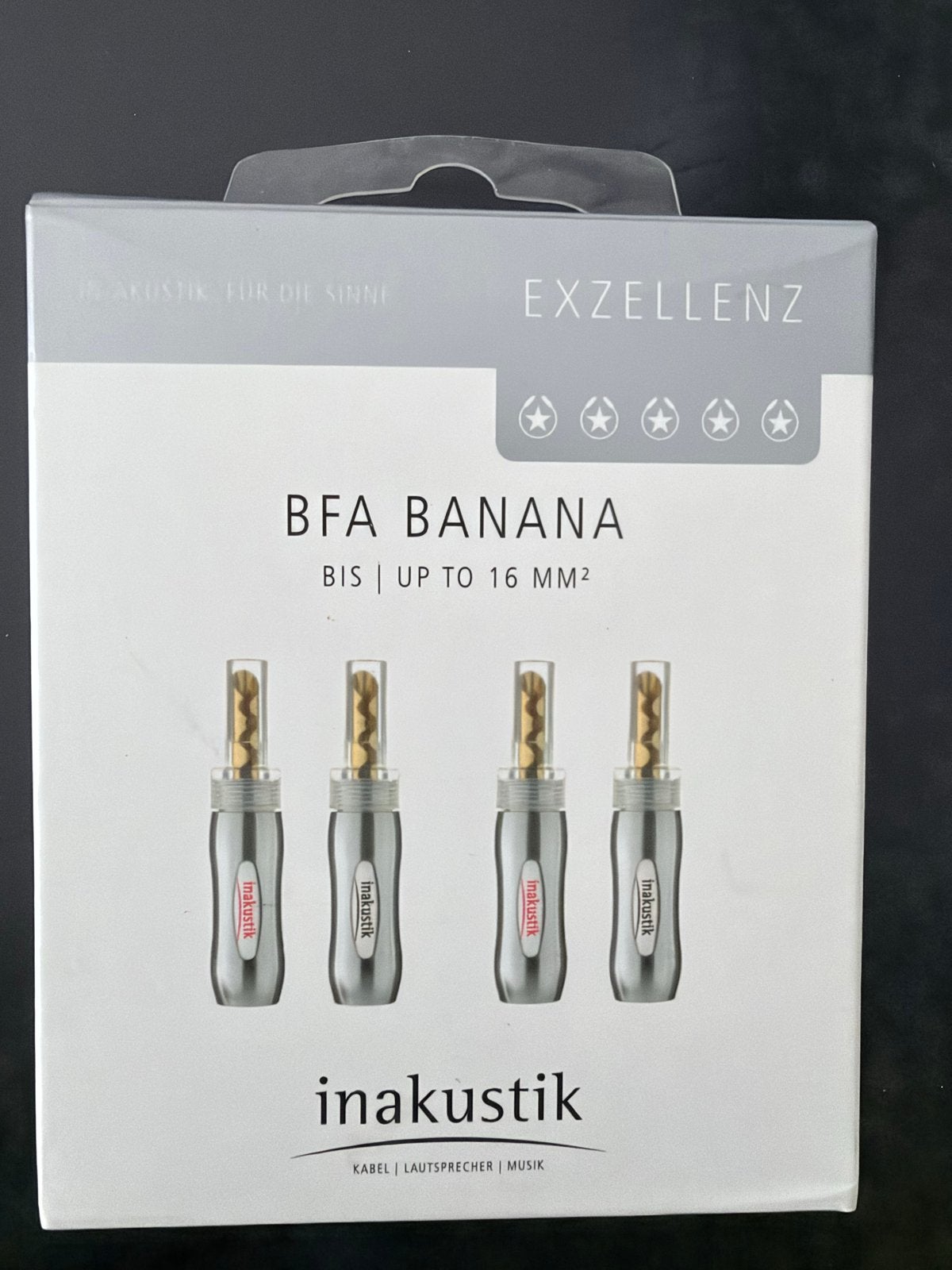 Inakustik BFA Banana pluggen - Nieuw 4 stuks, Inakustik, Nieuw, Ophalen of Verzenden, Minder dan 2 meter